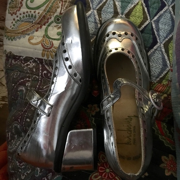 SOLD VINTAGE 1980s LUICHINY SPAIN SILVER MARYJANES - Picture 5 of 6
